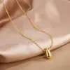 Colier din oțel inoxidabil auriu cu pandantiv în formă de picătură pentru femei