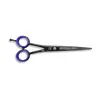 Foarfecă de tuns neagră 6.5" cu inele albastre – design ergonomic și lame precise