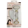 Set masaj facial 2 în 1 din piatră naturală albă cu roller și Gua Sha