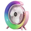 Mini ventilator portabil multifuncțional cu LED RGB, rotativ 180°, alimentare USB-C