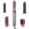 Ondulator de păr cu uscător 5 în 1 multifuncțional cu aer cald, rotativ 360°, accesorii interschimbabile, 3 trepte temperatură