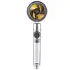 Pară de duș cu presiune înaltă Turbo, cap rotativ tip elice, filtru anticalcar integrat, buton Start/Stop, 26 cm