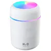 Umidificator Mini Portabil cu Ultrasunete H2O 300 ml, USB, LED Multicolor, Alb