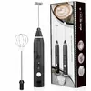 Mixer electric pentru lapte și ouă cu acumulator USB, 2 capete, 3 trepte de viteză, negru