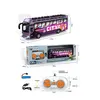 Autobuz Turistic Supraetajat cu Telecomandă, 5 Funcții de Mișcare, Lumini LED, Acumulator cu Încărcare USB, Lungime 28 cm, Scară 1:16