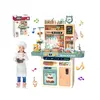 Set de Bucătărie Complet pentru Copii, 87 Piese, Panou Multifuncțional, Efect de Abur Real, Sunete, Lumini și Accesorii Termocromatice, Înălțime 95 cm