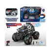 Monster Truck Poliție cu Telecomandă 2.4GHz, Scara 1:18, Funcție Spray Realist, Lumini LED