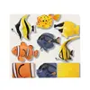 Set 7 Figurine Peștișori Exotici și Tropicali, Culori Vibrante, Material Plastic Rezistent, Dimensiuni între 5 cm și 8 cm, Multicolor