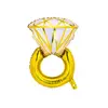 Balon din folie metalica forma Inel cu diamant 60x95 cm pentru logodna si nunta