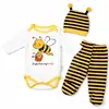 Compleu bebeluși din bumbac Little Bee body pantaloni căciuliță