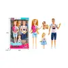 Set Complet Păpuși „Familia la Plimbare”, Include Păpușă Mamă, Păpușă Tată, Copil și Figurină Cățel, Dimensiuni 30 cm, Multicolor