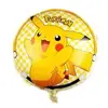 Balon din Folie de Aluminiu Rotund Pikachu Pokémon, Fundal Galben în Carouri, 45 x 45 cm