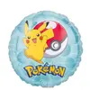 Balon din Folie de Aluminiu Rotund Pikachu și Poké Ball, Pokémon, Bleu, 45 x 45 cm