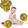 Set 10 baloane Tigru din latex galben cu imprimeu animal print, umflate 30 cm