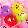 Baloane inimă XXL I Love You din latex, culori diferite