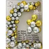 Set Arcadă Baloane Aniversare 38 Piese Auriu și Gri