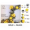 Set Arcadă Baloane Aniversare 46 Piese Auriu și Negru