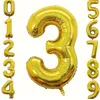 Balon Cifră 3 din Folie, 68 × 53 cm, Auriu