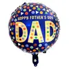 Balon din Folie de Aluminiu Rotund, Mesaj „Happy Father's Day DAD”, Albastru, 45 x 45 cm