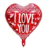 Balon din Folie de Aluminiu Tip Inimă, Mesaj „I Love You”, Roșu cu Inimi și Dantelă, 45 x 45 cm