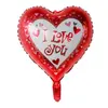 Balon din Folie de Aluminiu Tip Inimă, Mesaj „I Love You”, Roșu cu Inimi, 45 x 45 cm