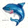 Balon din Folie Metalizata, Model Figurina Rechin Albastru (Shark), 68 cm