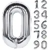 Balon cifră argintiu dimensiune mare 68 x 53 cm
