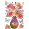 Stickere Decorative de Perete, Model Vaze cu Flori, Efect Vizual 3D, Dimensiuni 50 x 35 cm, Diverse Modele
