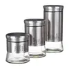 Set 3 borcane pentru condimente din sticlă cu capac inox, 750 ml 1.2 L 1.4 L
