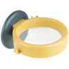 Suport uscător de păr cu montare autoadezivă, design circular, culoare galben-gri, 9.5 x 11 x 7.5 cm