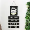 Tablou decorativ cu 2 cuiere, mesaj Coffee, 35 x 70 x 0.8 cm