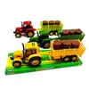 Tractor Agricol de Jucărie cu Remorcă Tip Platformă și Set de Butoaie, Vehicul de Transport Fermă