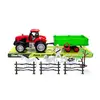 Tractor de Jucărie cu Remorcă pentru Animale Domestice, Set Fermă Interactiv cu Figurine Incluse, 28 cm