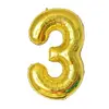 Balon din Folie de Aluminiu, Cifra 3, Culoare Auriu Metalizat, 68 x 53 cm