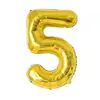 Balon din Folie de Aluminiu, Cifra 5, Culoare Auriu Metalizat, 68 x 53 cm