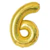 Balon din Folie de Aluminiu, Cifra 6, Culoare Auriu Metalizat, 68 x 53 cm