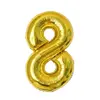 Balon din Folie de Aluminiu, Cifra 8, Culoare Auriu Metalizat, 68 x 53 cm