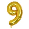 Balon din Folie de Aluminiu, Cifra 9, Culoare Auriu Metalizat, 68 x 53 cm