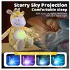 Jucărie de Pluș Girafă cu Proiector de Stele și 10 Sunete Albe pentru Somn Bebelusi, 25 cm, Night Light Baby