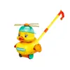 Jucărie de Împins pentru Copii, Rață Veselă cu Elice Rotativă și Mecanism Sonor, Dezvoltare Motrică