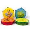 Tamburină Muzicală din Lemn pentru Copii, Instrument de Percuție cu Imprimeuri Vesele Animăluțe, Jucărie Educativă Eichhorn pentru Stimularea Simțului Ritmic