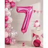 Balon din folie de aluminiu, Cifra 7, Roz metalizat, înălțime 81 cm (32 inch)