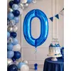 Balon din folie de aluminiu, Cifra 0, Albastru, înălțime 81 cm (32 inch)