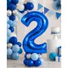 Balon din folie de aluminiu, Cifra 2, Albastru, înălțime 81 cm (32 inch)