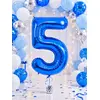 Balon din folie de aluminiu, Cifra 5, Albastru, înălțime 81 cm (32 inch)