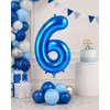 Balon din folie de aluminiu, Cifra 6, Albastru, înălțime 81 cm (32 inch)