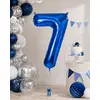 Balon din folie de aluminiu, Cifra 7, Albastru, înălțime 81 cm (32 inch)