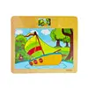 Puzzle Clasic din Lemn pentru Copii și Bebeluși, Model Bărcuță și Navigație pe Râu, Joc Educativ de Potrivire