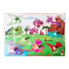 Puzzle din Lemn Încastru cu Pioneze, Model Prieteni Dinozauri Preistorici, Joc Educativ pentru Copii