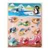 Puzzle din Lemn Încastru cu Pioneze, Model Sea World și Lumea Subacvatică, Joc Educativ pentru Copii